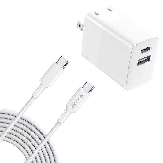 image of  38W PD Home Charger   Fast Type-C   6ft Long Cable   USB-C   Power Cord   QC3.0 Adapter   - BFG87 1860-1