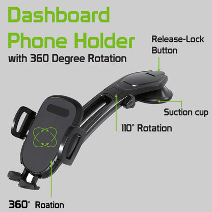 Car Mount Dash Holder Cradle Swivel Dock Strong Grip  - BFZ84 1708-2