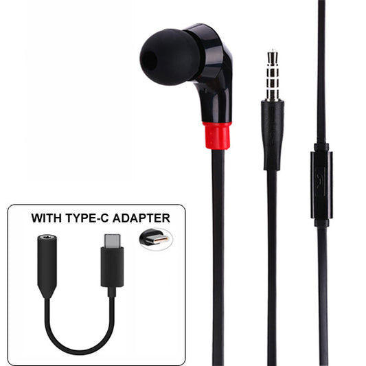 image of Mono Headset Type-C Adapter Earphone Handsfree Mic Single Earbud  - BFT22 873-1