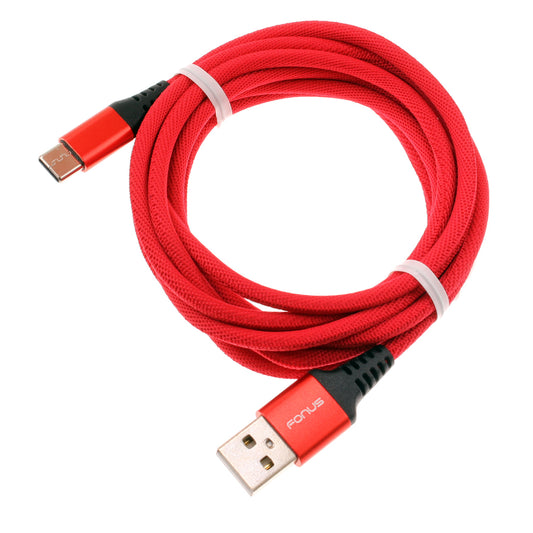 Red 6ft USB-C Cable Type-C Charger Cord Power Wire Long  - BFK59 1414-1