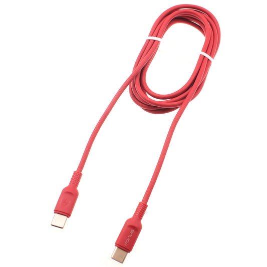 Red 6ft Long Cable USB-C to Type-C PD Fast Charger Cord Power Wire  - BFD18 1422-1