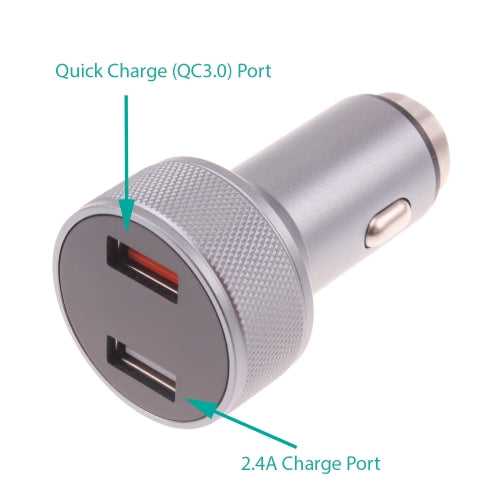 Car Charger 24W Fast 2-Port 6ft USB-C Cable DC Socket Power  - BFE15 1497-6