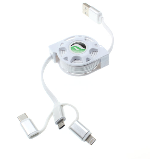 image of USB Cable Retractable Charger Power Cord 3-in-1  - BFR29 1102-1