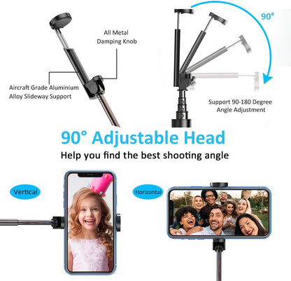 Aluminum Selfie Stick Monopod Extendable with built-in Wireless Remote Shutter 2033-6