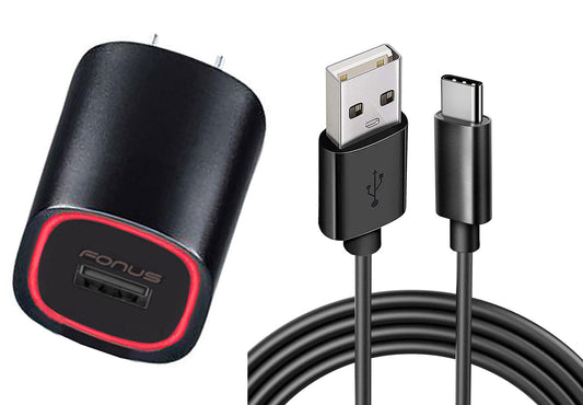 image of Home Charger Fast 18W USB Cable 6ft TYpe-C Power Adapter  - BFM94 977-1