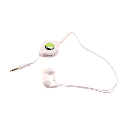 Retractable Earphones Headphones Hands-free Headset 3.5mm w Mic Earbuds  - BFS38 438-1