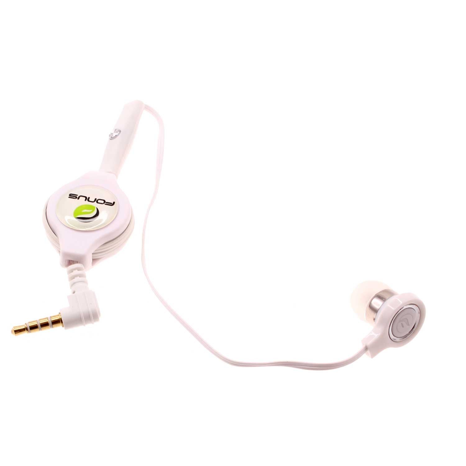 Retractable Mono Earphone Headphone 3.5mm w Mic Headset Handsfree Earbud  - BFM83 418-1