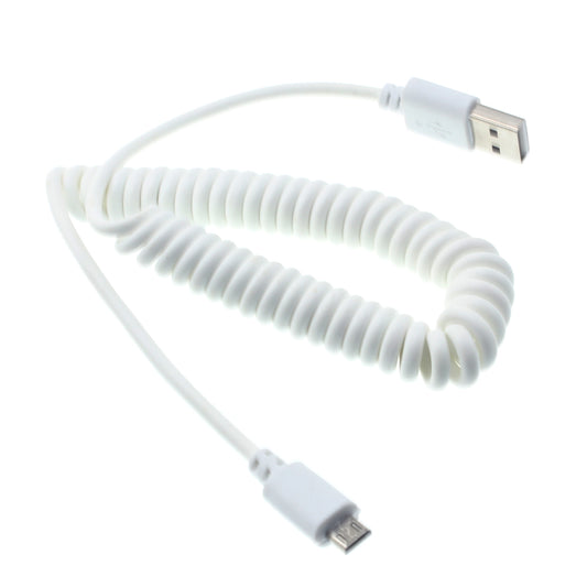 image of USB Cable Coiled MicroUSB Charger Cord Power  - BFK04 274-1