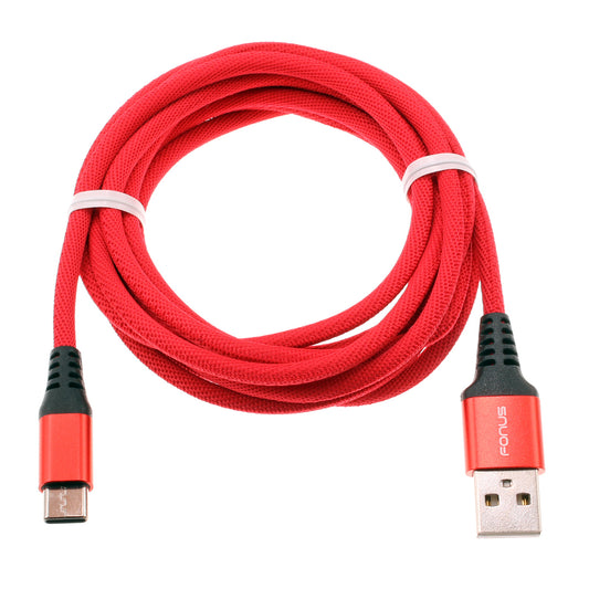 Red 10ft USB-C Cable Type-C Charger Cord Power Wire Long  - BFA80 1514-1