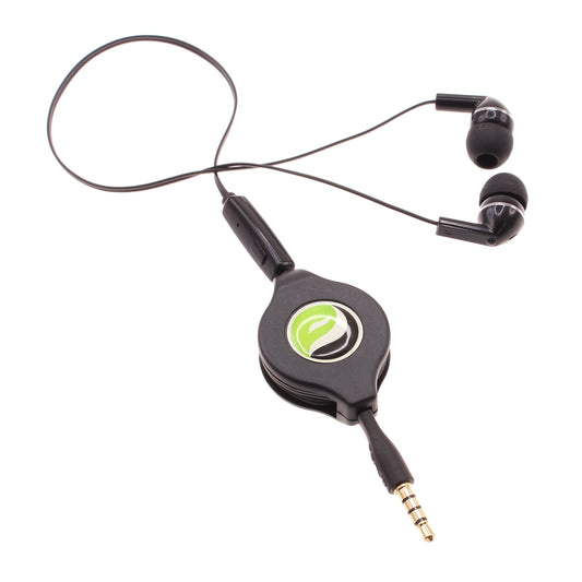 image of Retractable Earphones Headphones Hands-free Headset 3.5mm w Mic Earbuds  - BFF93 439-1