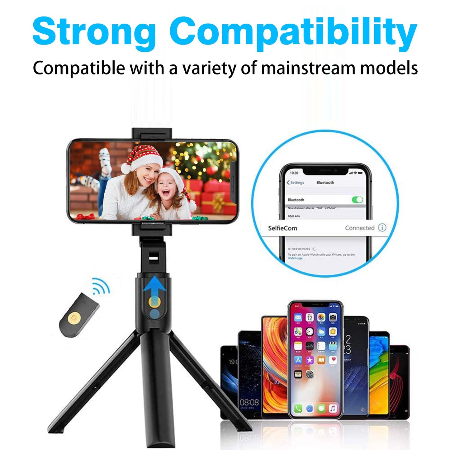  Selfie Stick  Wireless  Built-in Tripod   Remote Shutter  Stand  Self-Portrait   - BFG32 1989-5