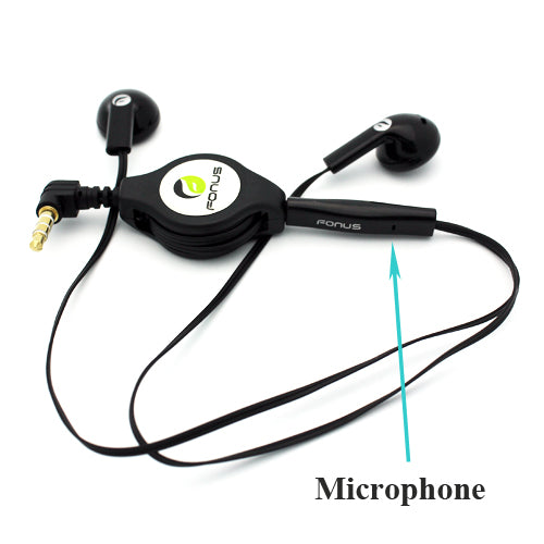 Retractable Earphones Headphones Hands-free Headset Handsfree Earbuds  - BFB63 405-3