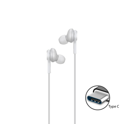 TYPE-C Earphones Wired Earbuds Headphones - White 2085-3