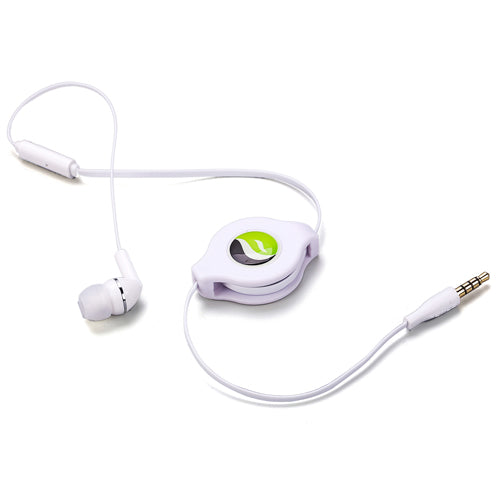 Retractable Mono Earphone Headphone 3.5mm w Mic Headset Handsfree Earbud  - BFS09 437-4