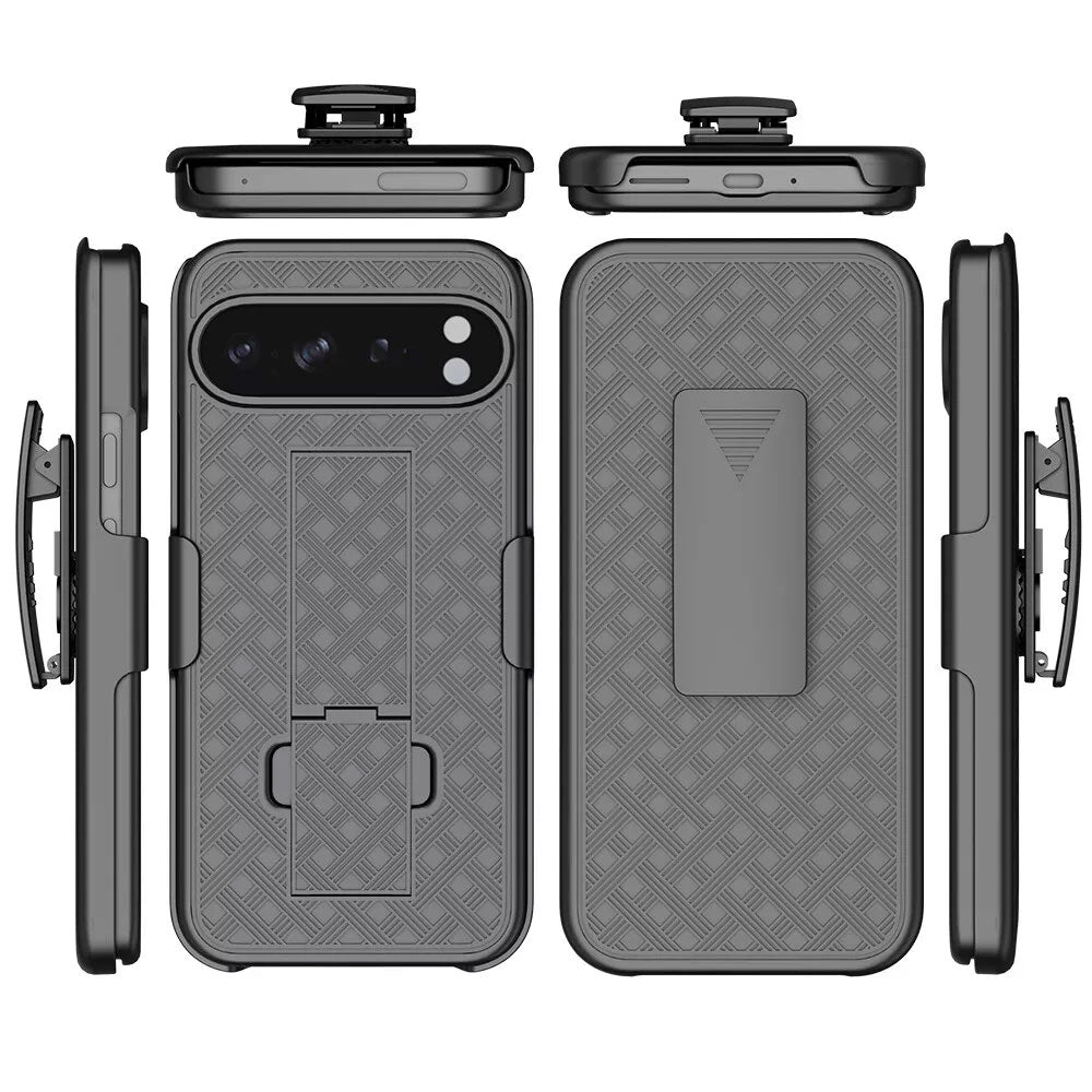 For Google Pixel 9 Pro XL Shell Holster Combo Kickstand 2106-2