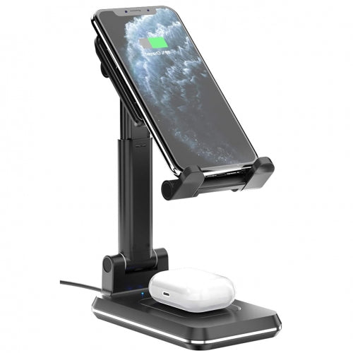 image of Dual 10W Wireless Charger Fast Foldable Stand 2-Coils Charging Pad  - BFJ96 1569-1