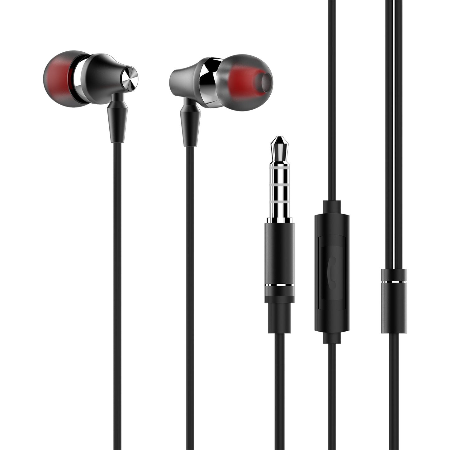 Wired Earphones Hi-Fi Sound Headphones Handsfree Mic Headset Metal Earbuds  - BFK46 1577-1