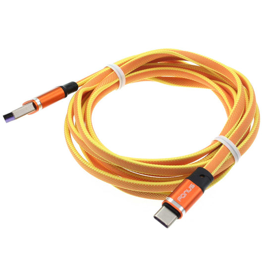 image of 6ft USB Cable Orange Type-C Charger Cord Power Wire  - BFL99 1380-1