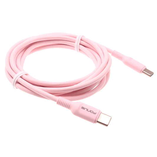 image of Pink 6ft Long Cable USB-C to Type-C PD Fast Charger Cord Power Wire  - BFB43 1419-1