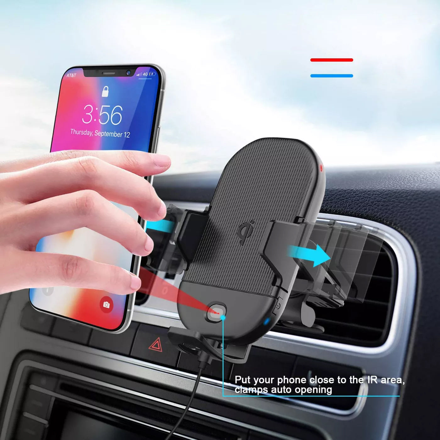 Car Wireless Charger Mount Air Vent Holder  Fast Charge Cradle Dock  - BFZ08 1619-2
