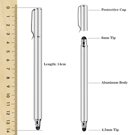 Stylus Touch Screen Pen Fiber Tip Aluminum Lightweight Silver Color  - BFZ51 1677-2