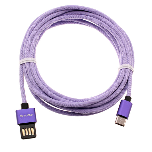 image of 10ft USB-C Cable Purple Extra Long Fast Charger Power Cord Type-C  - BFA93 1551-1