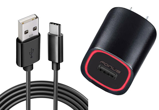 image of Home Charger 2.4A USB Cable TYPE-C 6ft Power  - BFA07 850-1