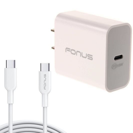 image of 18W PD Home Charger Fast Type-C 10ft Long Cable Quick Power Adapter  - BFE03 1489-1