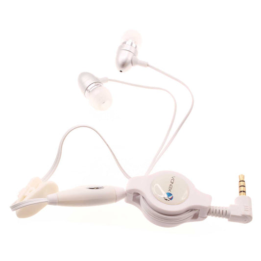 image of Retractable Earphones Wired Headphones Handsfree Mic Headset 3.5mm  - BFB74 358-1