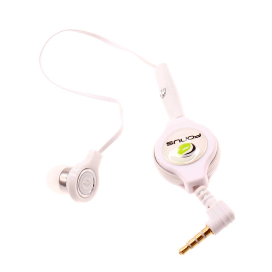 image of Retractable Mono Earphone Headphone 3.5mm w Mic Headset Handsfree Earbud  - BFM83 418-1