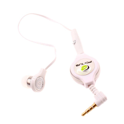 Retractable Mono Earphone Headphone 3.5mm w Mic Headset Handsfree Earbud  - BFM83 418-1