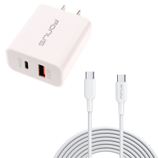 image of 36W PD Home Charger Fast Type-C 6ft Long Cable USB-C Power Cord QC3.0 Adapter  - BFE41 1499-1