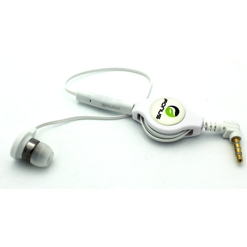 Retractable Mono Earphone Headphone 3.5mm w Mic Headset Handsfree Earbud  - BFM83 418-8