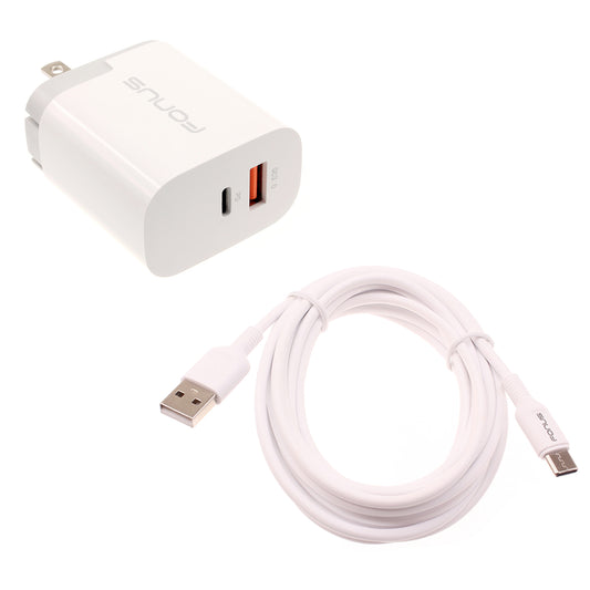 image of 36W PD Home Charger Fast Type-C 6ft Long Cable USB-C Power Cord QC3.0 Adapter  - BFE06 1495-1