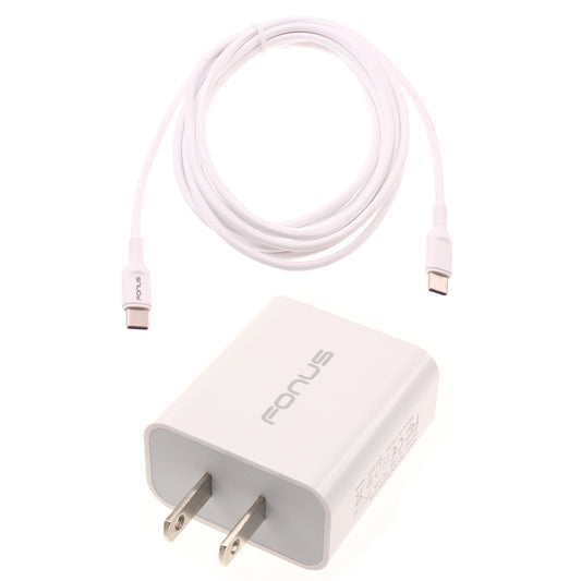 image of 18W PD Home Charger Fast Type-C 10ft Long Cable Quick Power Adapter  - BFE03 1489-1