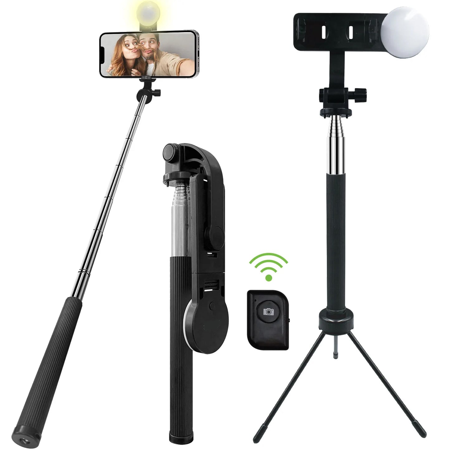 Selfie Stick Wireless Built-in Tripod Remote Shutter Stand Self-Portrait  - BFZ98 1712-8