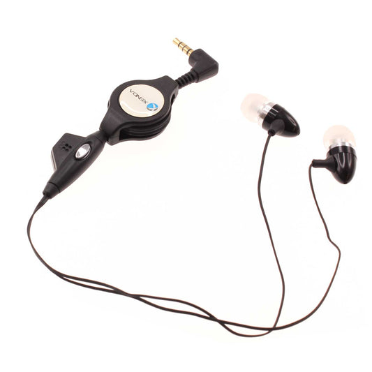 image of Retractable Earphones Wired Headphones Handsfree Mic Headset 3.5mm  - BFC63 357-1