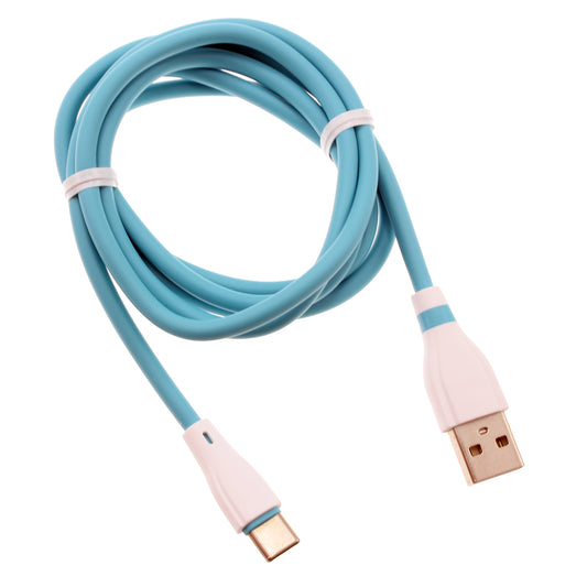 4ft USB-C Cable Blue Charger Cord Power Wire Type-C  - BFE13 1468-1