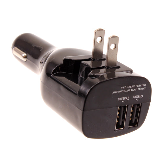 image of Car Home Charger 2-Port USB 2-in-1 Power Adapter DC Socket  - BFM67 776-1