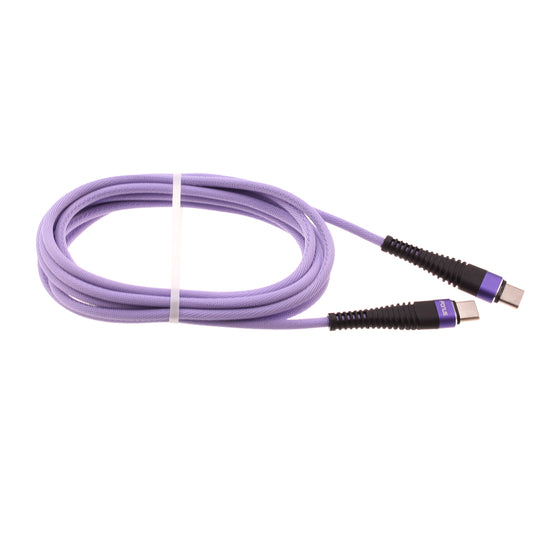 image of Purple 6ft PD Cable Type-C to USB-C Long Charger Cord Power Wire Sync  - BFA94 1547-1