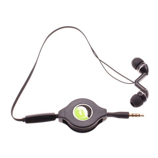 image of Retractable Earphones Headphones Hands-free Headset 3.5mm w Mic Earbuds  - BFF93 439-1