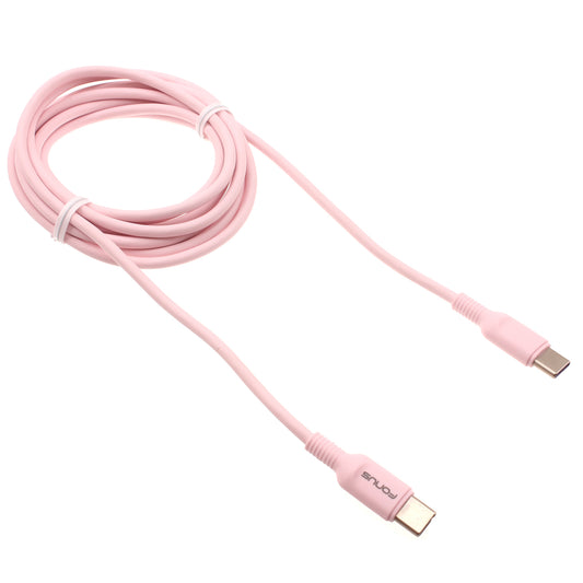 image of Pink 6ft Long Cable USB-C to Type-C PD Fast Charger Cord Power Wire  - BFB43 1419-1