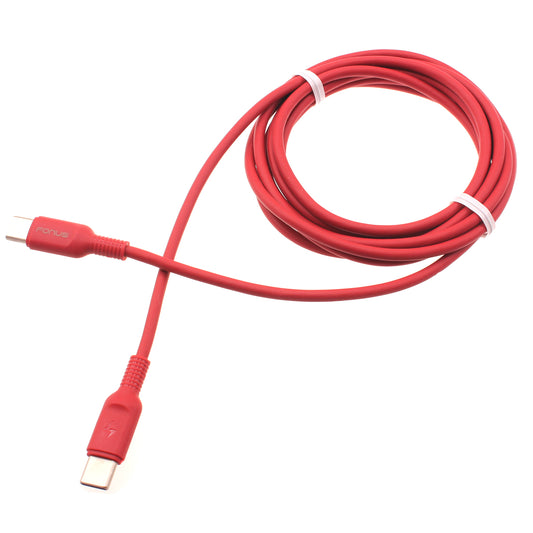 image of Red 6ft Long Cable USB-C to Type-C PD Fast Charger Cord Power Wire  - BFD18 1422-1