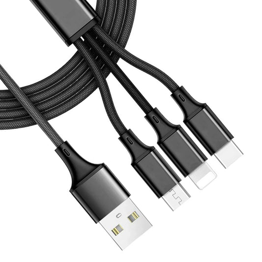 image of  3-in-1 USB Cable (Type-C, 8-Pin, Micro-USB) Charging Wire  Power Cord  USB-C Sync  - BFG86 1857-1