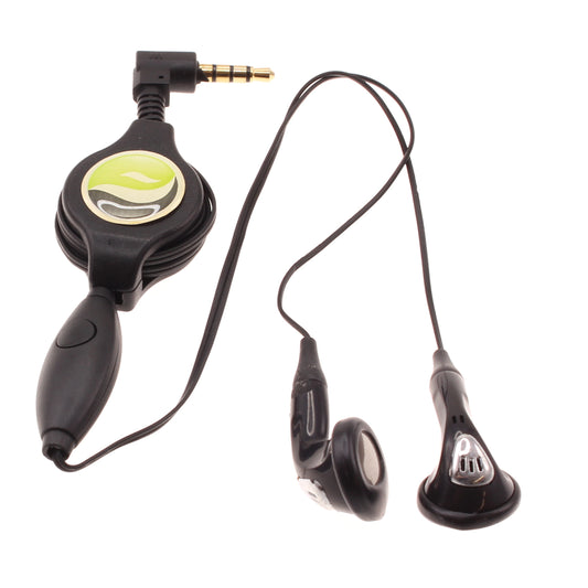 image of Retractable Earphones Headphones Hands-free Headset 3.5mm w Mic Earbuds  - BFB92 346-1