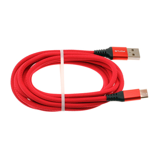 image of Red 6ft USB-C Cable Type-C Charger Cord Power Wire Long  - BFK59 1414-1