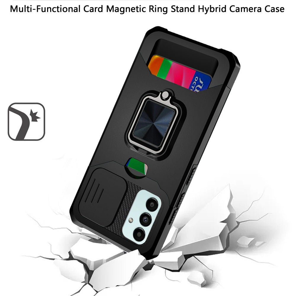 Hybrid Case Cover Metal Ring Kickstand Card Slot Shockproof Armor  - BFZ63 1689-3