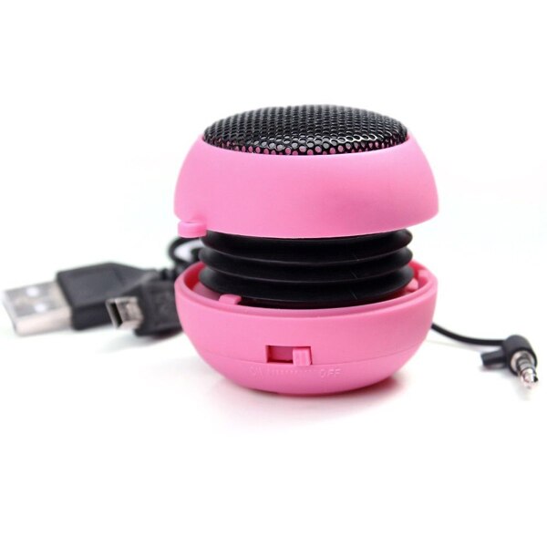 Wired Speaker Portable Audio Multimedia Rechargeable Pink  - BFF84 348-1