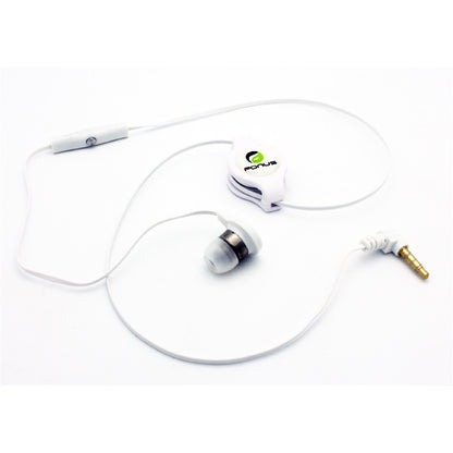 Retractable Mono Earphone Headphone 3.5mm w Mic Headset Handsfree Earbud  - BFM83 418-5