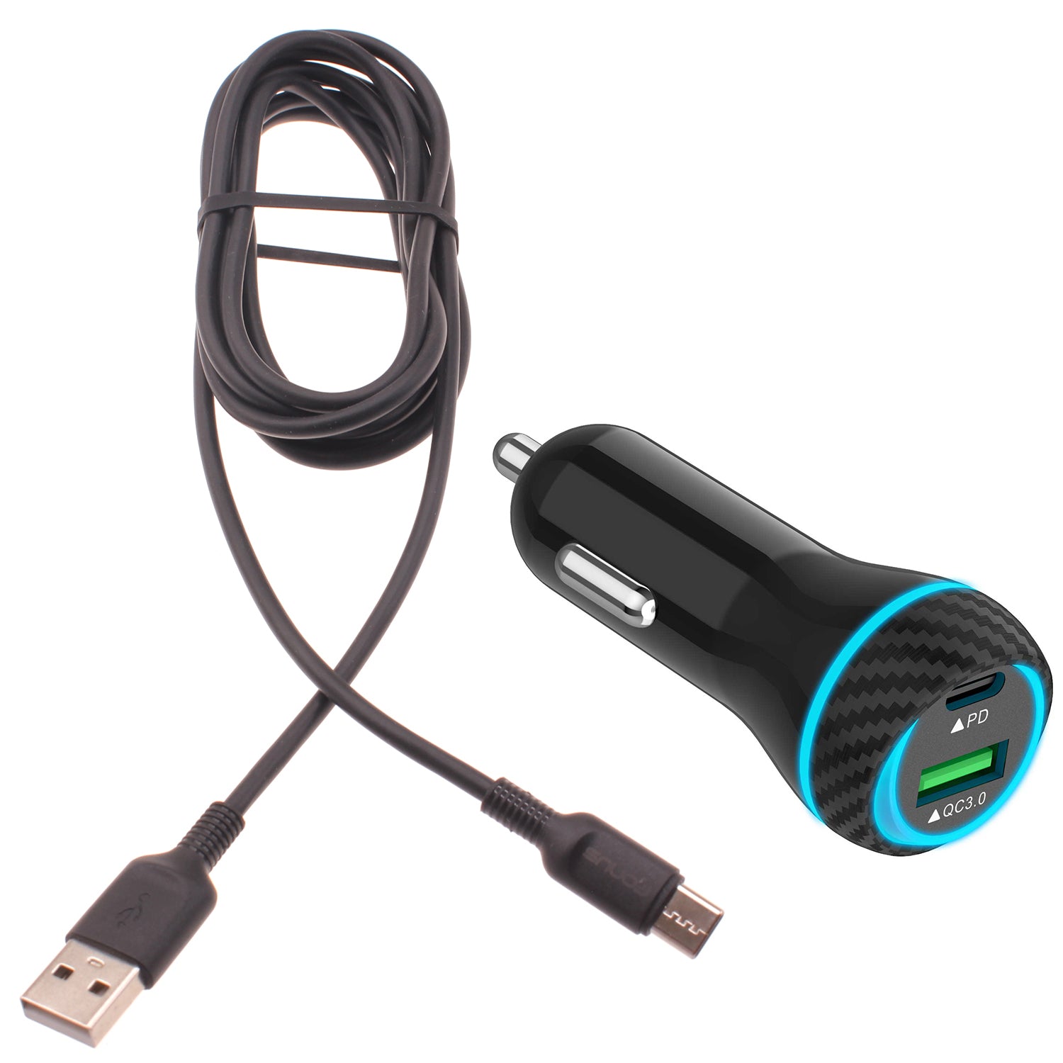 Quick Car Charger 43W 2-Port USB Cable Type-C PD  Power Adapter  - BFE20 1465-1